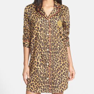 Lauren Ralph Lauren Print Sateen Sleep Shirt Isla Leopard